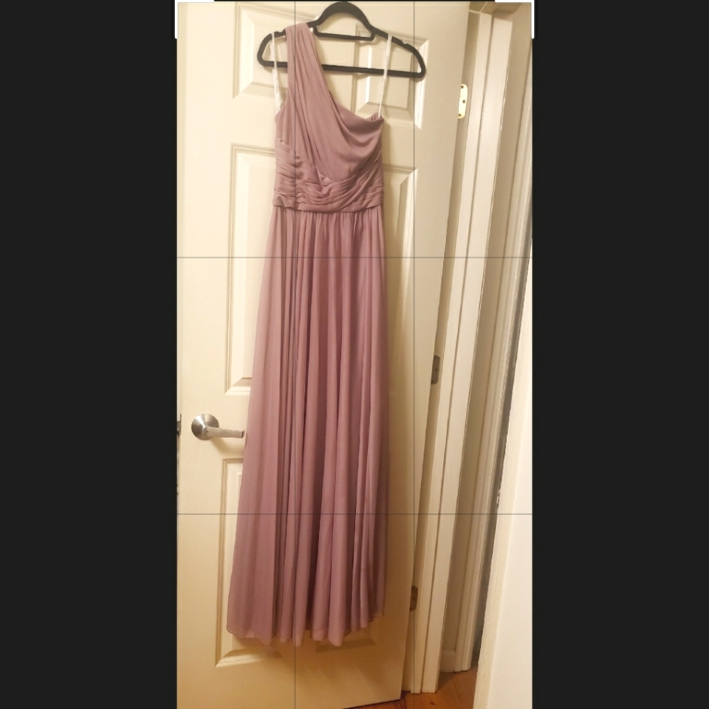 David's Bridal Quartz One Shoulder Bridesmaid Dress